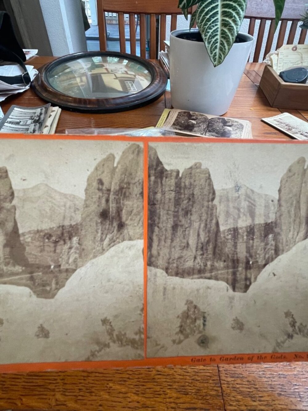 Antique Stereoview Card Rocky Mountain Scenery Gate To Garden Of The Gods No. 92